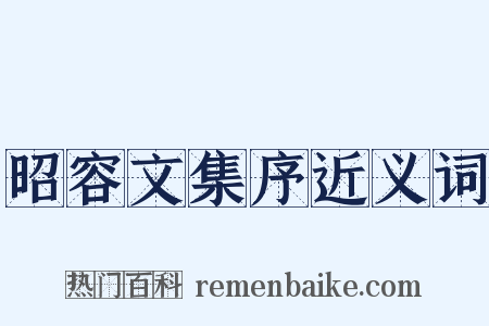 昭容文集序近义词是什么意思的图片